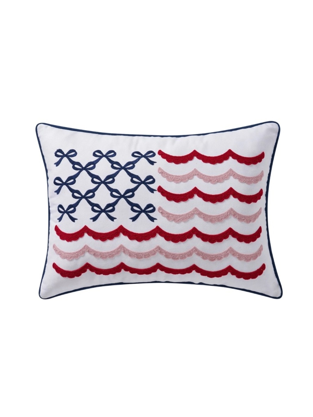 My Texas House Red White Blue Bow Flag Rectangle Decorative Pillow